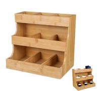 ABOOFAN Hotel Tea Bag Shelf Wooden Tea Bag Container Small Coffee Sugar Bags Storage Case for Home Office and Office Supply