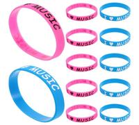 ABOOFAN I Love Music for Music Festivals 12pcs Silicone Wristbands