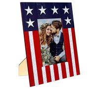 ABOOFAN Independence Day Wooden Photo Frame Rustic Stars Versatile Photo Holder for Home Office and Events Easy Access Display for Cherished Memories