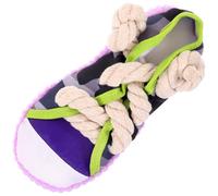 ABOOFAN Interactive Shoe Shaped Dog Chew for Large and Medium Dogs, Made of Sturdy Canvas and Cotton Rope, Easy to Clean Puppy Teething with Squeaky Sound for Teeth Cleaning and Biting Fun