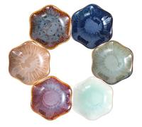 ABOOFAN Japanese Ceramics Small Sauce Bowls Set 6Pcs 4In Kiln Glaze Dipping Plates for Soy Sauce Condiments Snacks Side Dishes Heat Resistant Microwave Safe