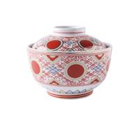 ABOOFAN Japanese Vintage Ceramic Bowl with Lid for Rice and Miso Soup