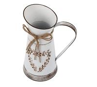 ABOOFAN Kettle Shaped Metal Pot Heart-Shaped Flower Arrangement Rustic Jug Large Vase Victorian Style Bucket Mini Iron White Pot Tabletop Flower Vase Home and Garden Decor