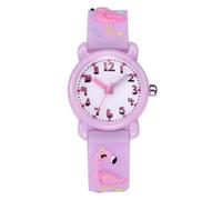 ABOOFAN Kids Watch, Girls Watch Waterproof 3D Cute Cartoon Flamingo Pattern Wristwatch for Kids Girls Birthday (Light Purple)