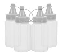 ABOOFAN Kitchen Squeeze Bottle Set of 4 Small Plastic Condiment Dispensers with Caps for Honey Syrup Sauce and Dressing Controlled Pouring
