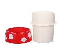 ABOOFAN Kitchen Utensil Holder Wide Mouth and Thickened Metal Bottom Mushroom Shaped in Red Plastic Cute Modern Nordic Design for Quick Access and Protection , for Kitchen Counter