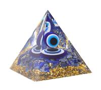 ABOOFAN Lapis Lazuli Evil Eye Pyramid Ornament Mini Crystal Decor for Home Office Desk Tabletop Decoration Spiritual Chakra Pyramid Luck Mini Ornaments