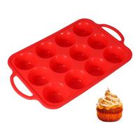 ABOOFAN Large and Deep Muffin Trays 12 Cups Silicone Cupcakes Tin Non Stick Baking Tray Mould for Making Muffin Cakes, Tart, Bread