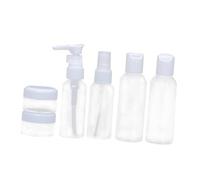 ABOOFAN Leakproof Travel Bottles Set 6pcs Refillable Toiletries Containers for Shampoo Lotion with Random Color Caps, Portable Plastic Travel Tube Kit for Personal Care