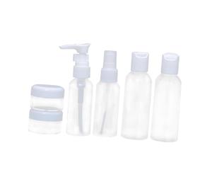 ABOOFAN Leakproof Travel Bottles Set 6pcs Refillable Toiletries Containers for Shampoo Lotion with Random Color Caps, Portable Plastic Travel Tube Kit for Personal Care