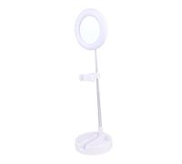 ABOOFAN LED Makeup Lamp and Selfie Ring Light with Phone Holder, Foldable Multifunctional Desktop Beauty Lamp, White LED Ring Light for Live Streaming and Video Recording