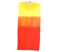ABOOFAN Lengthened Silk Belly Dance Fan for Women Gradient Color Hand Made Bamboo Fan Lightweight and Dance Prop for Ethnic Modern and Stage Performances