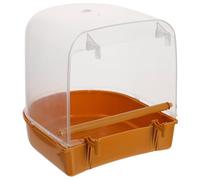 ABOOFAN Lightweight Orange Pvc Parrot Shower Tub with Water Injector for Pet Birds and Sparrows, Strong Sturdy Bird Bath Suitable for Indoor Birdcage Bathing