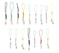 ABOOFAN Lobster Clasp 15pcs Wrist Strap Phone Lanyard | Colourful Metal and Rope Design, Smooth Surface, Tool-free Swapping, Linking Cellphones with Id Card Holders Random Color