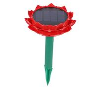 ABOOFAN Lotus Shaped Solar Powered Speaker Waterproof Plastic Outdoor | Buddha Songs Player, Portable 500mah Battery, Red Finish, Single Lotus Speaker