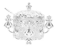 ABOOFAN Luxury Sugar Bowl with Spoon and Lid Iron Glass Decorative