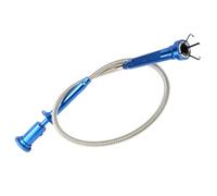 ABOOFAN Magnetic Pickup Tool 4-Claw Grabber with Flexible Telescopic Rod and LED Light, Blue Magnet Stick for Automotive Screw Retrieval and Small Object Collection