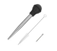 ABOOFAN Meat Injector Turkey Seasoning Injector Stainless Steel Needle with Black Silicone Tube BBQ Marinade Syringe for Cooking and Grilling