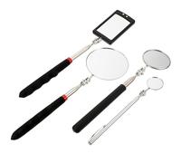 ABOOFAN Mechanic Mirror Flexible Telescoping Inspection Mirror with LED Light Stainless Steel 4pcs Adjustable Length under Vehicle and Workshop Use
