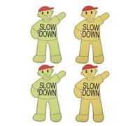 ABOOFAN Mini Caution Signs for Safety Street 2 Sets of Realistic Warning Markers with Stakes Slow down Park and Community Lawn Traffic Signs for Playground and Neighborhood
