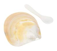 ABOOFAN Mini Caviar Holder Set Spoon Glossy Shell Caviar Serving Dish Decorative Sea Shell for Fish Tank Landscaping Unique Home Decor