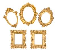 ABOOFAN Mini Gold Picture Frames 4.8x3.9x0.4In - Vintage Resin Photo Frame Prop for Nail Art Photography, Jewelry Display & Social Media Product Shots - for Content Creators, Small Business Owners