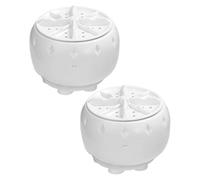 ABOOFAN Mini Portable Washing Machines 2PCS with Turbo Agitator, USB-Powered Compact Washer for Business and Underwear Laundry, Plastic Small Automatic Washer