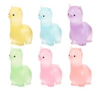ABOOFAN Mini Resin Alpaca 6Pack Glow in the Dark Animal Ornament Dollhouse Alpaca Ornament Figurines Ornaments for Fairy Garden Aquarium Micro Landscape Home Office Decor