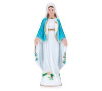 ABOOFAN Miniature Plastic Virgin Mary Figurine with Delicate Relief Techniques and Uniform Soft Glaze, 10cm Blue Robe Statue for Altars and Spiritual Spaces, Elegant Renaissance Style