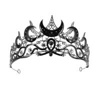 ABOOFAN Moon and Star Bridal Crown Rhinestone Tiara Lightweight Wedding Headpiece for Women Unique Moon and Stars Design for Halloween Cosplay Party Stage Performance