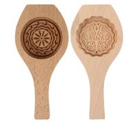 ABOOFAN Moon Cake Molds 8.66 Inch Wooden Pastry Moulds 2-Pack Traditional Chinese Baking Tools Household Kitchen Accessories for Creative Mooncake Making