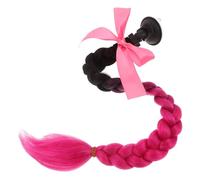 ABOOFAN Motorcycle Helmet Ponytail Accessory for Women, Long 25" Braided Hair Extension with Suction Cup, Detachable Helmet Decoration Braid for Atv E-bike Scooter Use