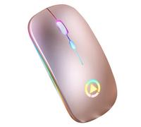 ABOOFAN Mouse Frequency, Material Plastic for Metal Use Office and 10m Function Wireless Rgb with Luminescent Breathing Light Silent Mute 1600dpi Adjustable Wireless Radio