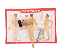 ABOOFAN Moxa Stick Burner Holder and Work, Beginners for Home and Professionals Moxa Stick Holder Stand, Wooden Handheld Moxibustion Box with Pusher and Acupuncture Point Chart