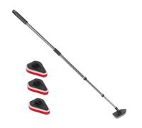 ABOOFAN Multipurpose Floor Scrub Brush with Extendable Stainless Steel Handle Hard Bristle and Sponge Heads for Wet Dry Cleaning Tiles Grout Bathroom Kitchen and Garden Surfaces