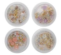 ABOOFAN Nail Charms Easy to Apply 4 Boxes Decorative 3d Flower for Acrylic Nails Zinc Alloy and Abs Materials for Personal Use and DIY Manicure