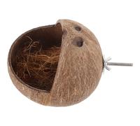 ABOOFAN Natural Coconut Shell for Home Parrot Keeping and Breeding Bird Nest Beautiful Appearance Wear-resistant and Provides Activity Space for Birds and Hamsters