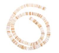 ABOOFAN Natural Flat Round Shell Spacer Beads Polished Tiny Column Beads for DIY Bracelet Necklace Anklet Jewelry Making Crafts Strand Approx