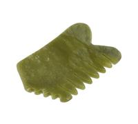 ABOOFAN Natural Jade Stone Comb Massage Tool with Anti-Static Design for Scalp and Neck, Green Xiuyan Jade Head Massager to Release Muscle Tension and Enhance Relaxation