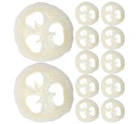 ABOOFAN Natural Loofah Soap Holder Pads Reusable and Self Draining Soap Saver 12pcs Round Shape with Gentle Bathing Function for Quick Drying for Bathroom and Washbasins