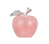 ABOOFAN Natural Pink Crystal Apple Ornament Decorative Adornment for Home Desktop Lifelike Artificial Crystal Statue for Peace and Safety Suitable for Office Bedroom Bar Decor
