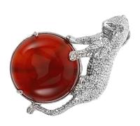 ABOOFAN Natural Red Agate Leopard Pendant Charm 3d Animal Mini Stone Pendant for Jewelry Making Keychain Findings Gift for Men and Women