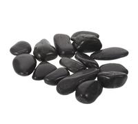 ABOOFAN Natural River Cooking Stones 1-2 Inch Black Cobblestone Pebbles 4.4lbs Hot Stone Serving Set with Smooth Surface and Safe Edges for Steak and Dishes, for Home and Outdoor Grilling