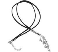 ABOOFAN Necklace Elegant Cord with Black Metal S Adjustable Vintage Artificial Leather Material, Size Decorative Crystal Cage Holder for Pendant Matching DIY Supplies
