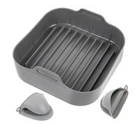 ABOOFAN Non-Stick Air Fryer Pad 3 Piece Set Silicone Liner for Air Fryer Reusable Washable Great for Baking