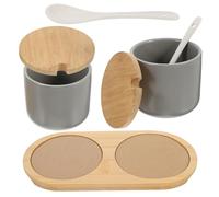 ABOOFAN Nordic Ceramic Seasoning Container Set with Lid and Scoop 300ml