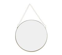 ABOOFAN Nordic Style Wall Hanging Makeup Mirror Small Golden Iron Art Luxury Bathroom Vanity Mirror for Dormitory and Home Space Saving Design