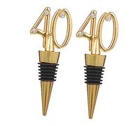 ABOOFAN Number 40 Birthday Wine Bottle Stoppers Alloy Corks Airtight Plugs for Party Decorations 2 Pieces
