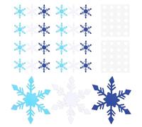 ABOOFAN Paper Snowflake Cutouts 4 Inch 120 Pieces (3 Colors, 40 Each) with 120 Adhesive Dots for Classroom Bulletin Board Winter DIY Crafts Christmas Decorations