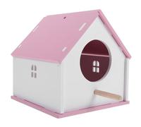 ABOOFAN Parrot Bird Nest Bird Feeding House Solid Structure Design Easy to Clean Pvc Material House Shape Creative Delicate Appearance for Garden